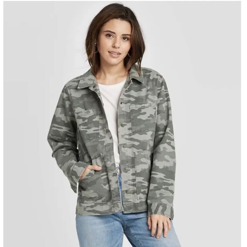 Universal Thread Camo Snap Front Cotton Jacket
